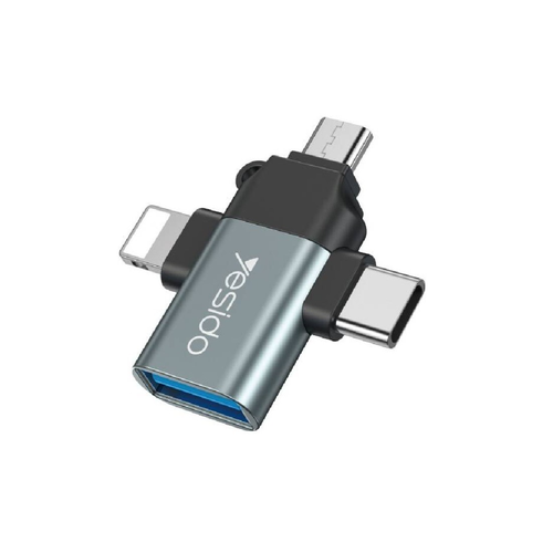 Yesido GS15 3 IN 1 USB To Type-C Micro Lightning OTG Adapter