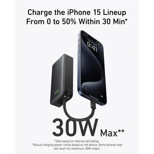 Anker Nano Power Bank 30W built-In USB-C Cable 10000mAh