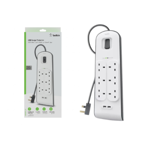 Belkin Advanced Power Strip - Integrated Power Station with 8 Outlets & 2-Mete