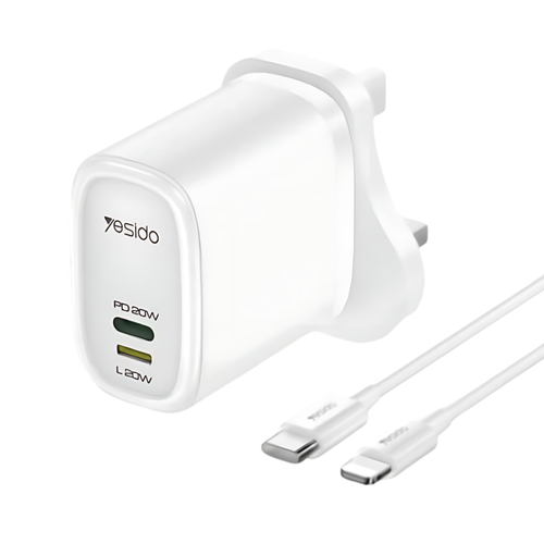 Yesido YC90 12W Dual Port Wall Charger with PD Cable