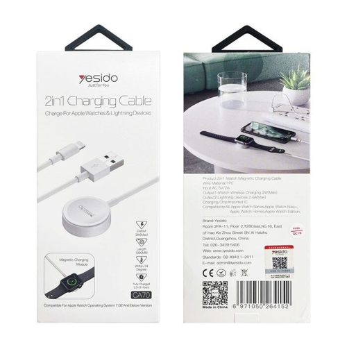 Yesido Ca113 2In1 Charging Cable Watch & Lightning Device
