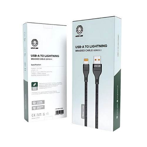 Green Lion Usb-C To Lightning Braided Cable-Series 2 (1M) - Black