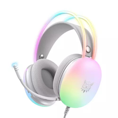 Onikuma X25 White RGB Professional Gaming Headset Over Ear with Microphone