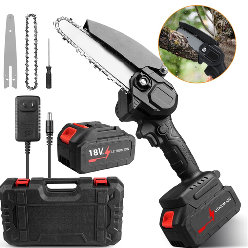 Mini Handheld Electric Chainsaw Cordless Chain Saw Wood Cutter Rechargeable 6Inch