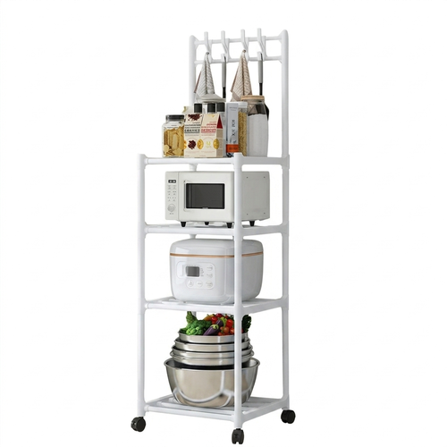 Kitchen Storage Rack White Multi Purpose Shelf