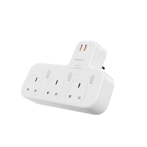 Moxedo Multi-Plug+ Power Extension Adapter with Independent Switch 20W