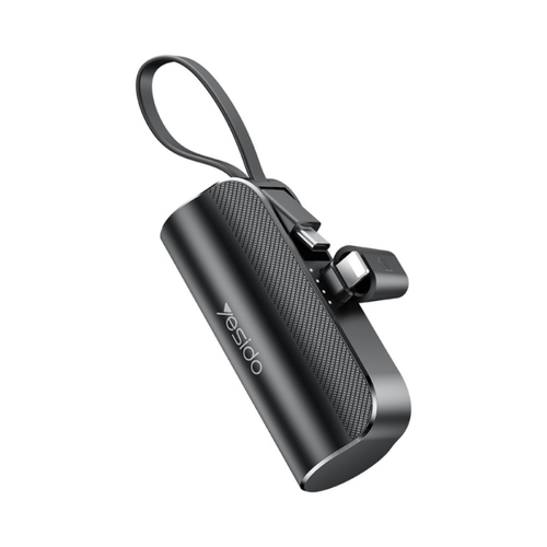 Yesido YP68 Super Mini 5000mAh 12W Power Bank with Built-In Lightning & USB-C Cable