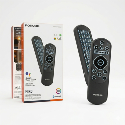Porodo Miko Mini Keyboard Remote with 6-Axis Gyro Sensor – 1 Year Warranty