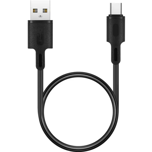 Rock Rose Beta AC Mini 2.4A USB-C Charge & Sync Cable, 30 cm - Black
