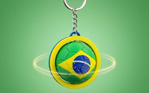 Spinning Keychain - Brazil 
