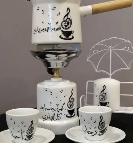 طقم دافور كوبين قهوه وركوه وشمعمه