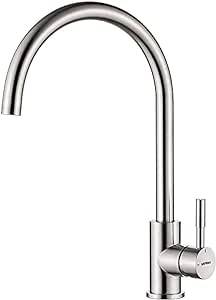 G4008 Sink Sink Taps Mixer 1 Hole ، Lever 360 دوار شباك مرتفع لمطبخ المطبخ ، والكروم ، والفضة