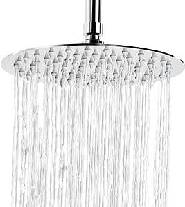 رأس دش استحمام دائري فضي 20*20 (8