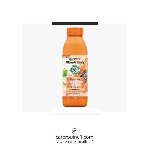 غارنيه شامبو  لمعالجة تلف الشعر ، بخلاصه البابايا، تغذي الشعر الجاف التالف 350ml