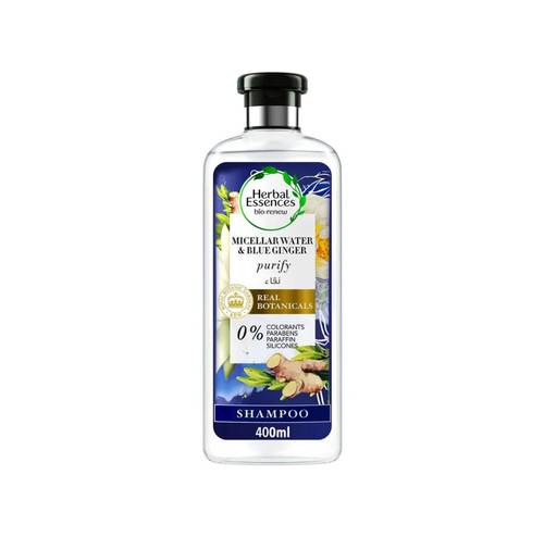 هيربل اسينسز شامبو بماء ميسلر والزنجبيل الأزرق -400ml