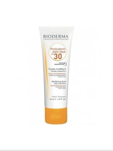 بيوديرما واقي شمس Photoderm AKN Mat SPF 30 حماية عالية من الشمس، فعالة ضد البثور