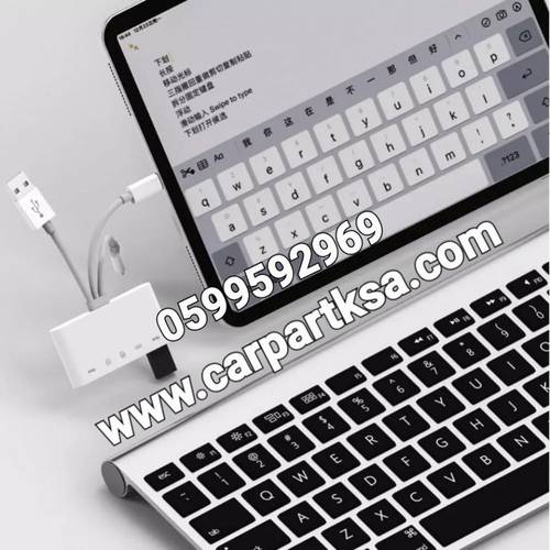 5-in-1 Card Reader and Adapter for iPhone/iPad (iOS 13+). Supports USB OTG, SD/TF cards. High-speed transfer for camera and files via Lightning. A practical all-in-one solution.