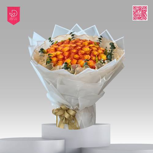 باقة ورد برتقالي O101