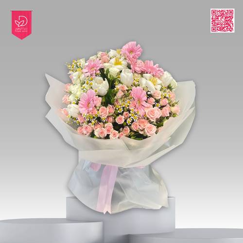 باقة ورد مشكلة الوان فاتحة FLM105