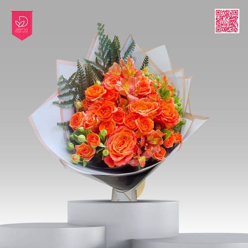 باقة ورد برتقالي O102