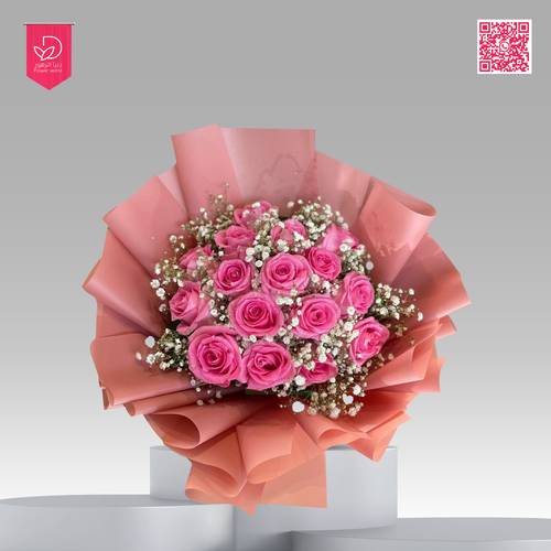باقة ورد لون وردي P101 
