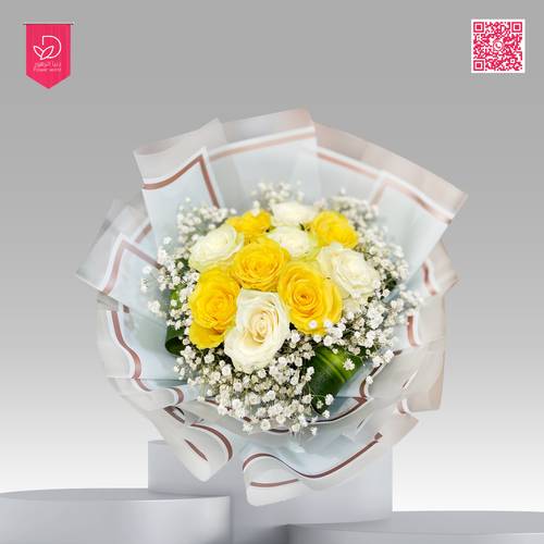 باقة ورد ابيض / اصفر YW101