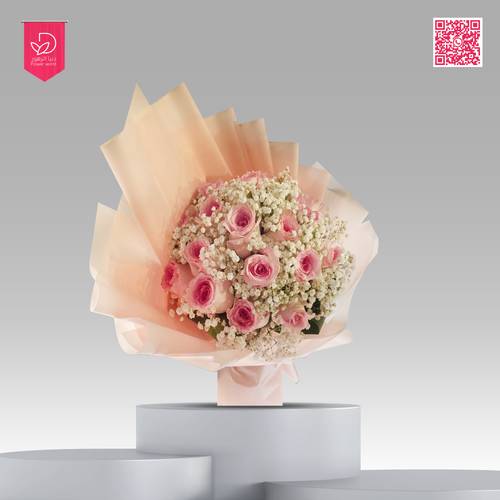باقة ورد لون وردي FLP104