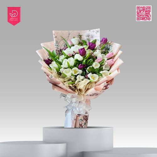 باقة ورد توليب ابيض tu101