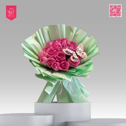 باقة ورد لون وردي P105