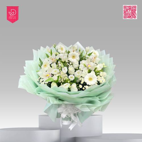 باقة ورد ابيض مشكلة WM101