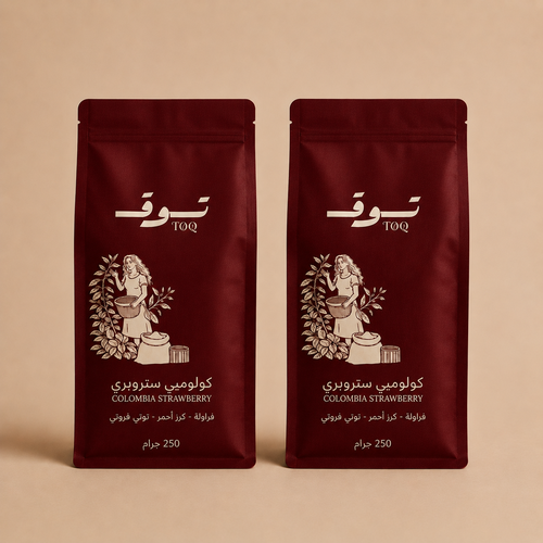 بكج كيسين 250 جرام و ثلاث اكواب  كولومبي ستروبري