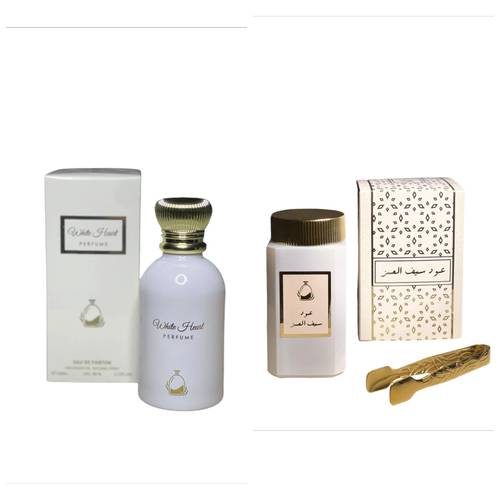 عطر وايت هارت + بخور عود سيف العز 