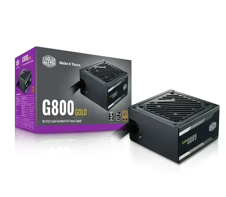 مزود طاقة Cooler Master G800 Gold 80 Plus Gold ATX Power Non-Modular Power Supply