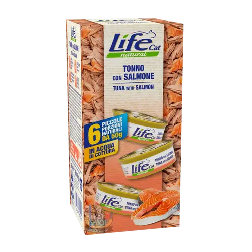 Live Cat Tuna & Salmon Canned Cat Food 6×50g