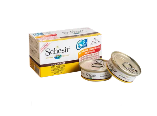 معلبات شيزر فليه الدجاج في الماء المطهي للقطط 6 × 50g