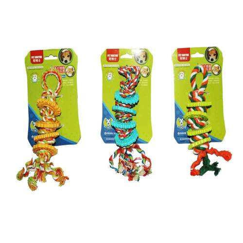 Interactive chew rope toy to relieve anxiety in dogs, multiple colors