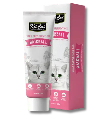 Kit Kat Gel Daily Food Supplement for Hairball Reduction in Adult and Kittens 120g