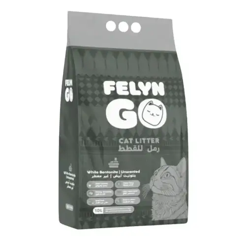 Felyn Go White Bentonite Cat Litter, Unscented, 10L