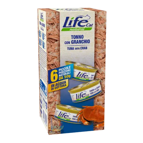 معلبات لايف كات التونا مع السلطعون للقطط البالغة 6×50g