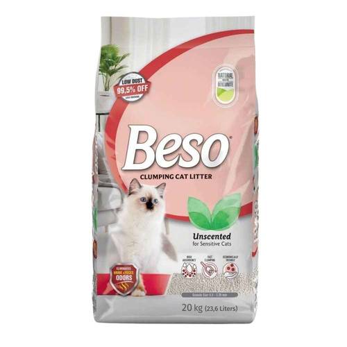رمل بيسو بدون رائحة للقطط (23.6Liters - 20kg)