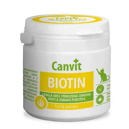 Canvit Biotin Vitamins for Coat Support and Skin Improvement for Cats 100g
