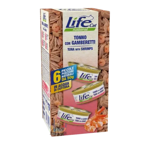 Live Cat Tuna & Shrimp Canned Cat Food 6×50g