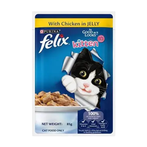  اظرف فيلكس دجاج للقطط الصغيرة جيلي 85g