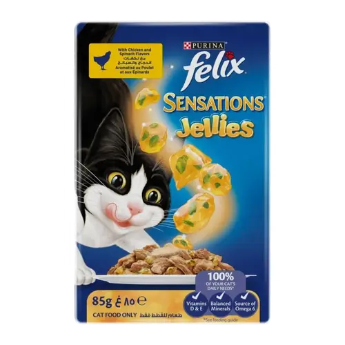 اظرف فيلكس دجاج مع السبانخ جيلي 85g