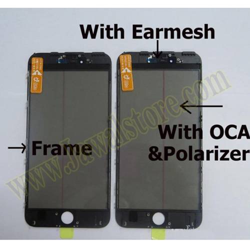front glass with frame and oca and Polarizer film 4 in 1 iPhone 8plus  black color