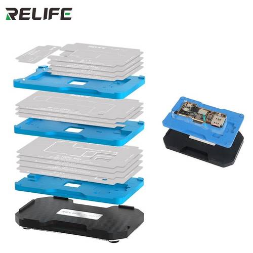 BGA Reballing Stencil Tin 14in1 Precise Position RELIFE RL-601T Middle Layer Motherboard Repair Fixture Set For iPhone X-13PM
