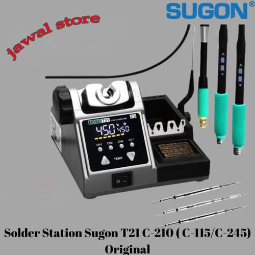 SUGON T21 Digital Soldering Iron Station 120w  تعمل على تسخين أسرع 8 ثوانٍ من ذي قبل ، مع تخزين ذاكرة 3 درجات حرارة ووضع السكون التلقائي.
