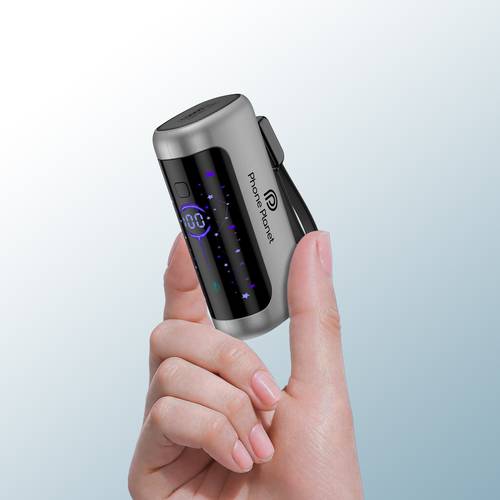 باور بانك صغير اسود 10000mAh بقدرة 22.5 واط مع شاشة LCD