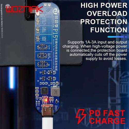  JTX P15 Battery Activation Board With PD Fast Charging for iPhone 6 to 15 PRO MAX