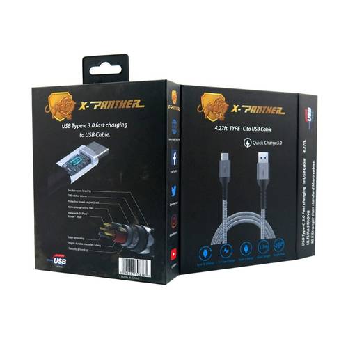 Charger connector 130 cm X Panther anti - cutting for Type -C